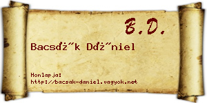 Bacsák Dániel névjegykártya
