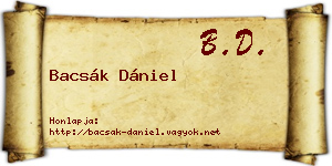 Bacsák Dániel névjegykártya